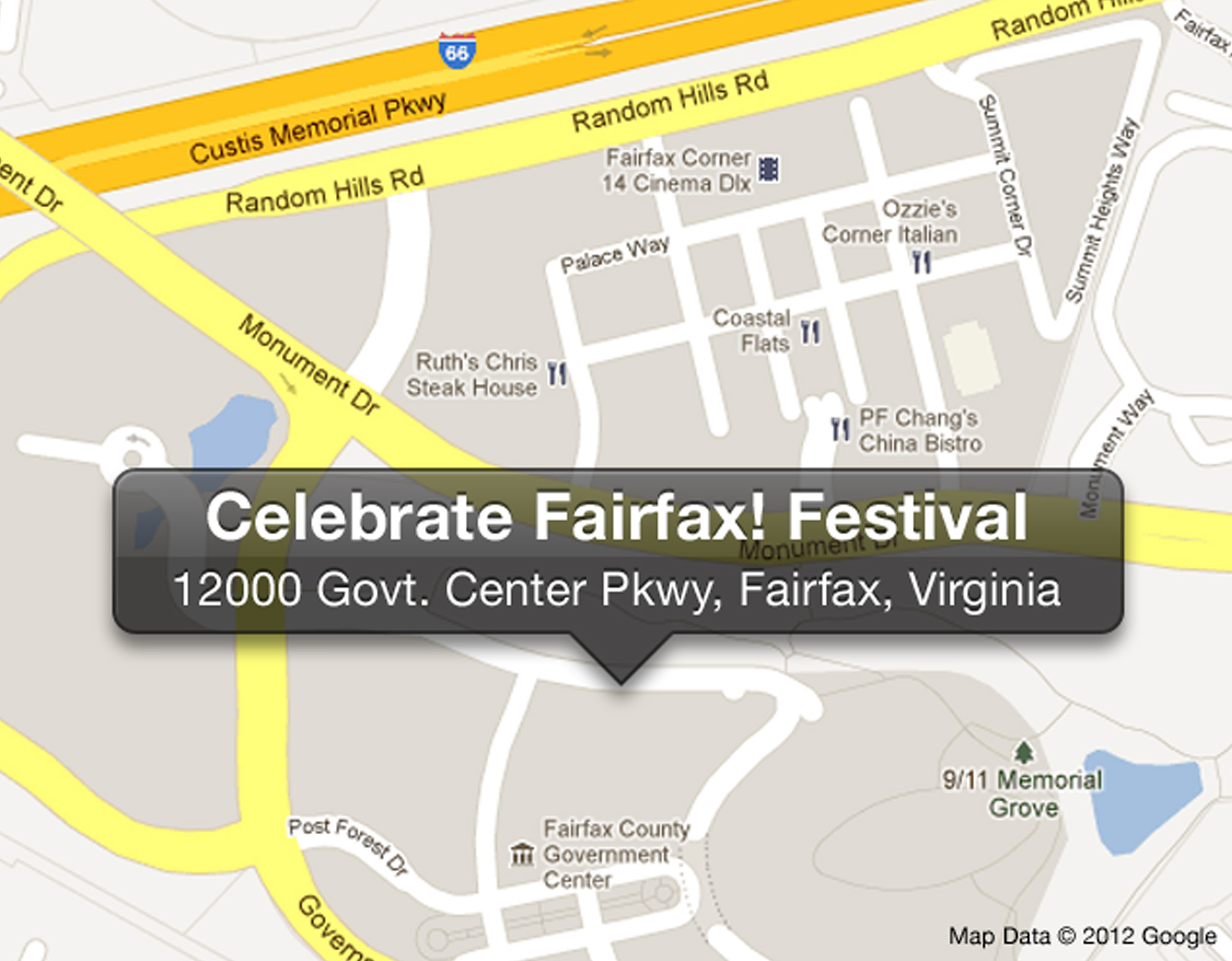 Map of Fairfax County Government Center